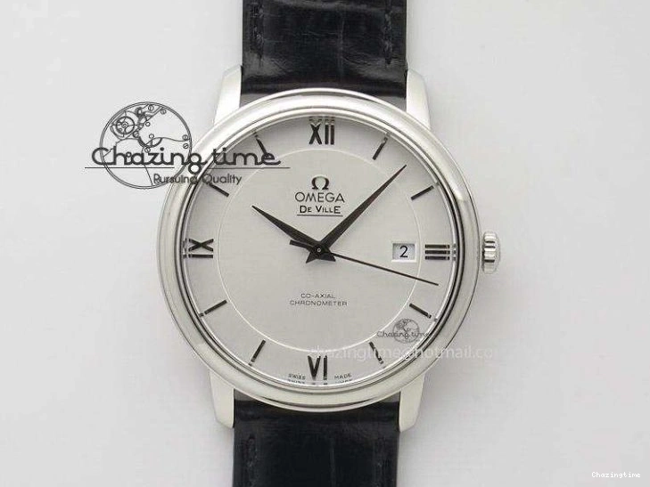 0111 De Ville YG MKF 1:1 Best Edition Silver Dial Diamonds Markers on Black Leather Strap MIYOTA 9015 V Flexible 8046